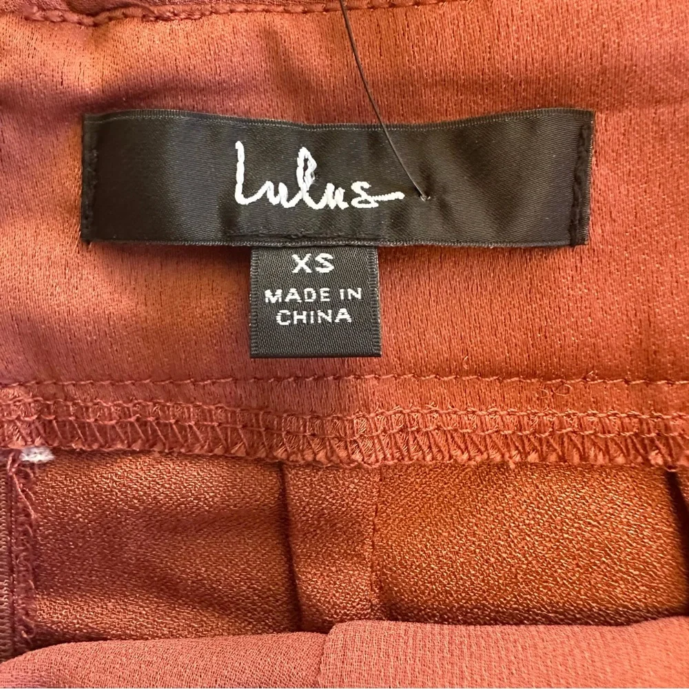 Lulu’s Look of Luxe Rusty Rose Satin Asymmetrical Wide-Leg Jumpsuit - Si… - Picture 10 of 10